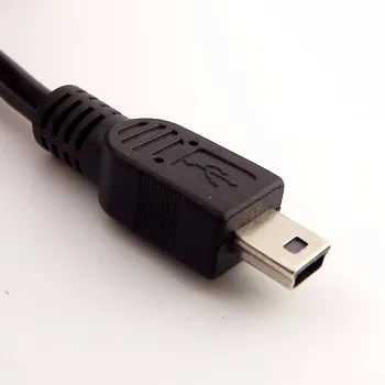 1pcs USB 2.0 Female Lizdas Panel Mount Į Mini 5 Pin B Male Duomenų Adapterio Kabelį 1ft